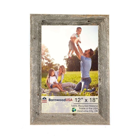 Barnwoodusa Rustic Farmhouse Reclaimed 12x18 Picture Frame (Nat. Weathered Gray) 855490008070